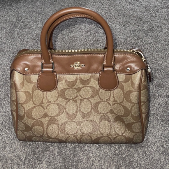 Coach Handbags - Coach Signature Coated Canvas and Leather Mini Bennett Satchel